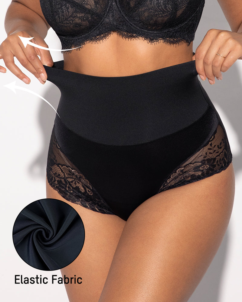 High-Waisted Seamless Lace Shaping Panty — Pack of 3