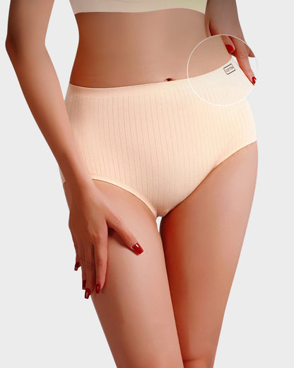High-Waisted Seamless Cotton Lifting Briefs (4-Pack)