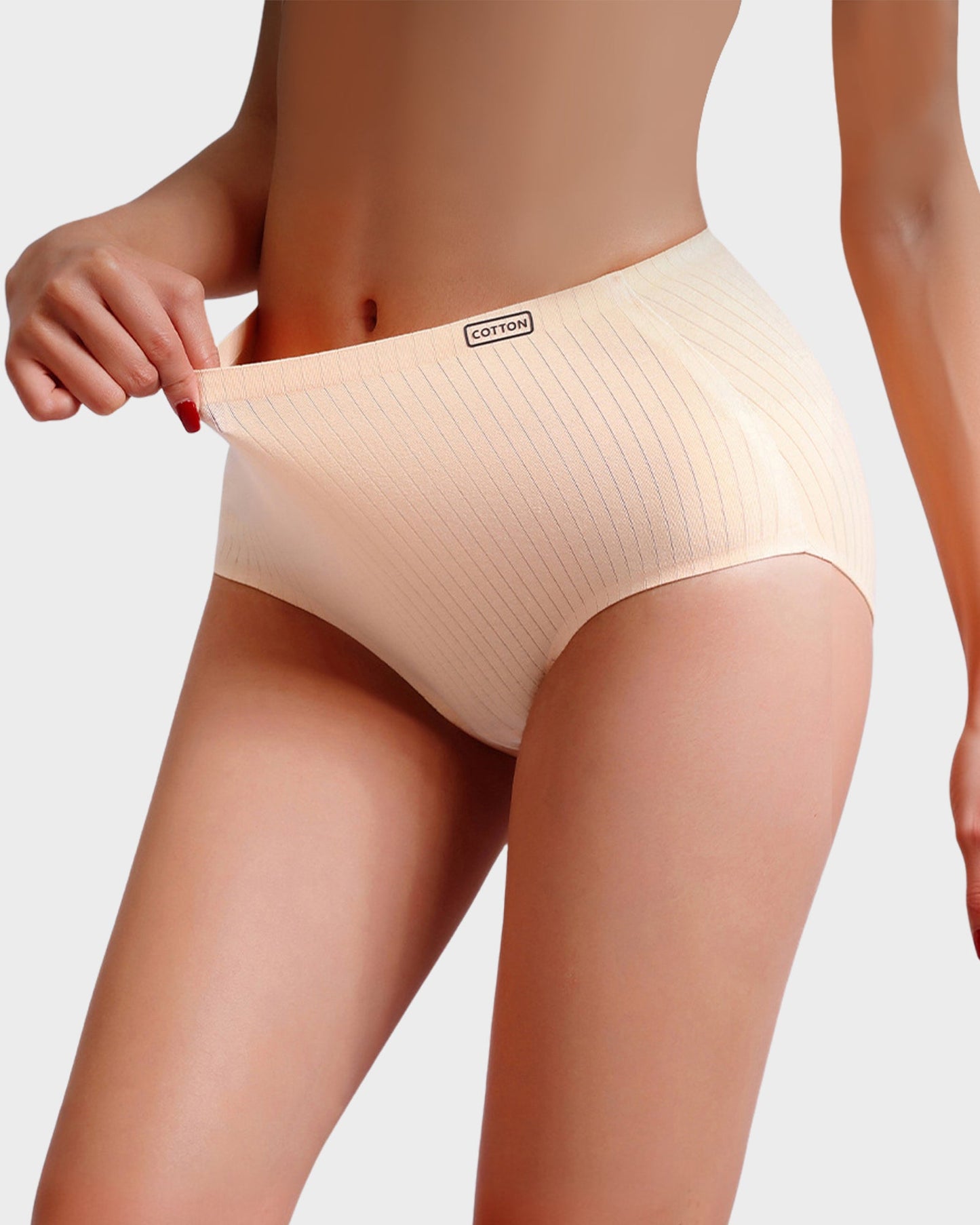 High-Waisted Seamless Cotton Lifting Briefs (4-Pack)