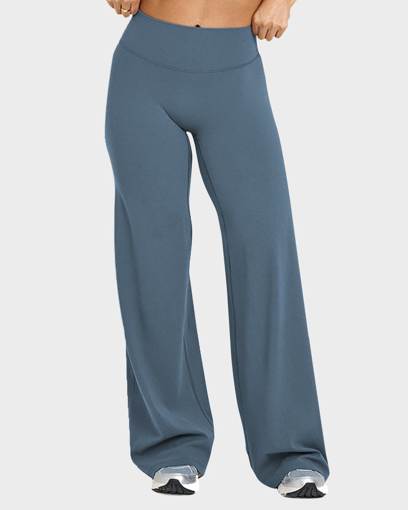 Pantalon de Yoga Taille Haute Élastique à Jambes Larges