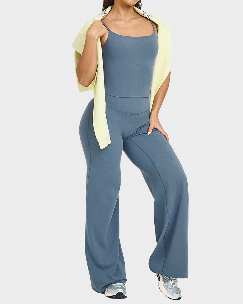 Pantalon de Yoga Taille Haute Élastique à Jambes Larges