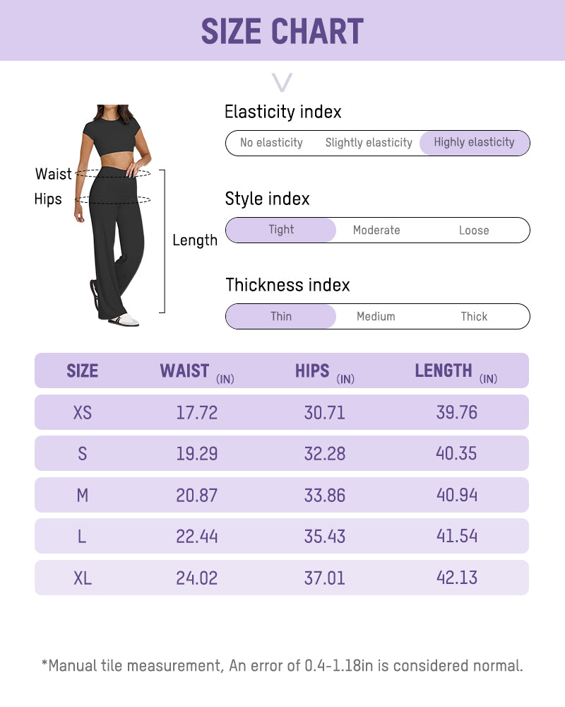 Pantalon de Yoga Taille Haute Élastique à Jambes Larges
