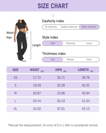 Pantalon de Yoga Taille Haute Élastique à Jambes Larges
