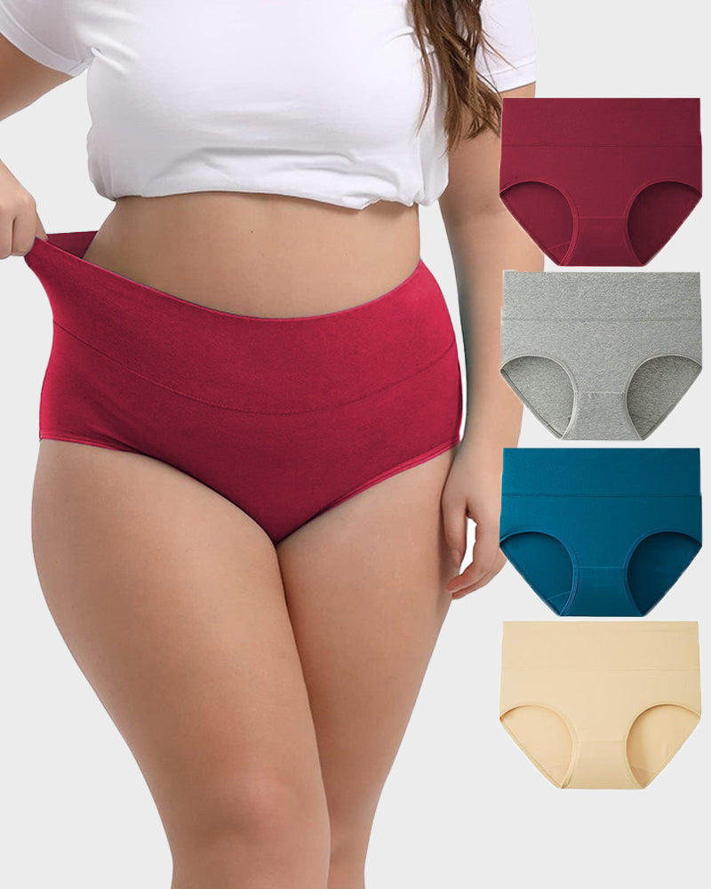 Culottes Couvrantes en Coton Taille Haute (Lot de 4)