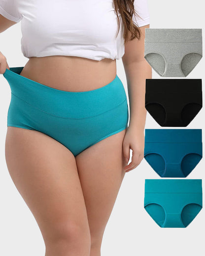 Culottes Couvrantes en Coton Taille Haute (Lot de 4)