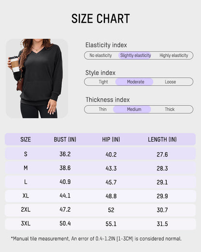 Oversize-Sweatshirt mit V-Ausschnitt und Fleece-Futter, ohne Kapuze
