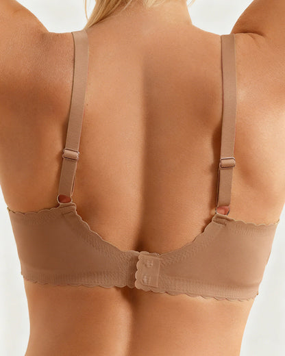 Bralette Push-Up Sans Armatures en Dentelle Festonnée