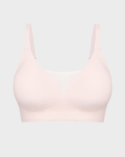 Bralette Push-Up Sans Armatures en Dentelle Festonnée