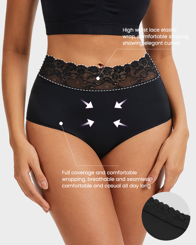 Lace-Trim Cotton Hipster Panties (5-Pack)