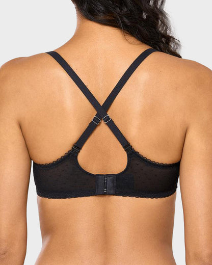Sheer Lace Underwire Unlined Demi Balconette Bra