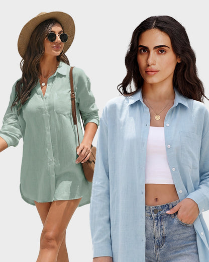 Chemise de Plage Légère en Gaze de Coton