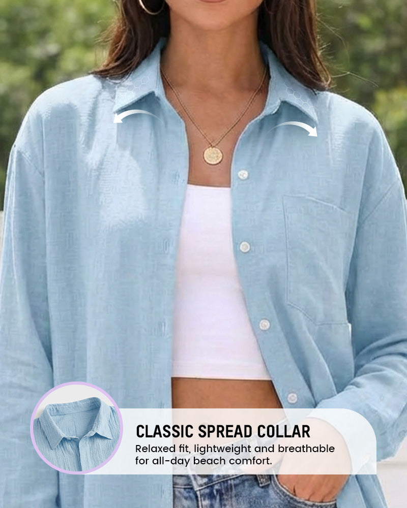 Chemise de Plage Légère en Gaze de Coton