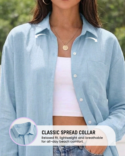 Chemise de Plage Légère en Gaze de Coton