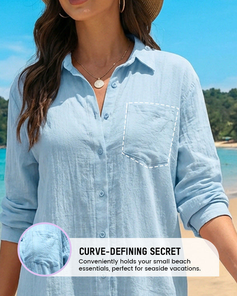 Chemise de Plage Légère en Gaze de Coton