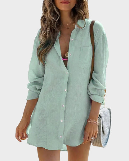 Chemise de Plage Légère en Gaze de Coton