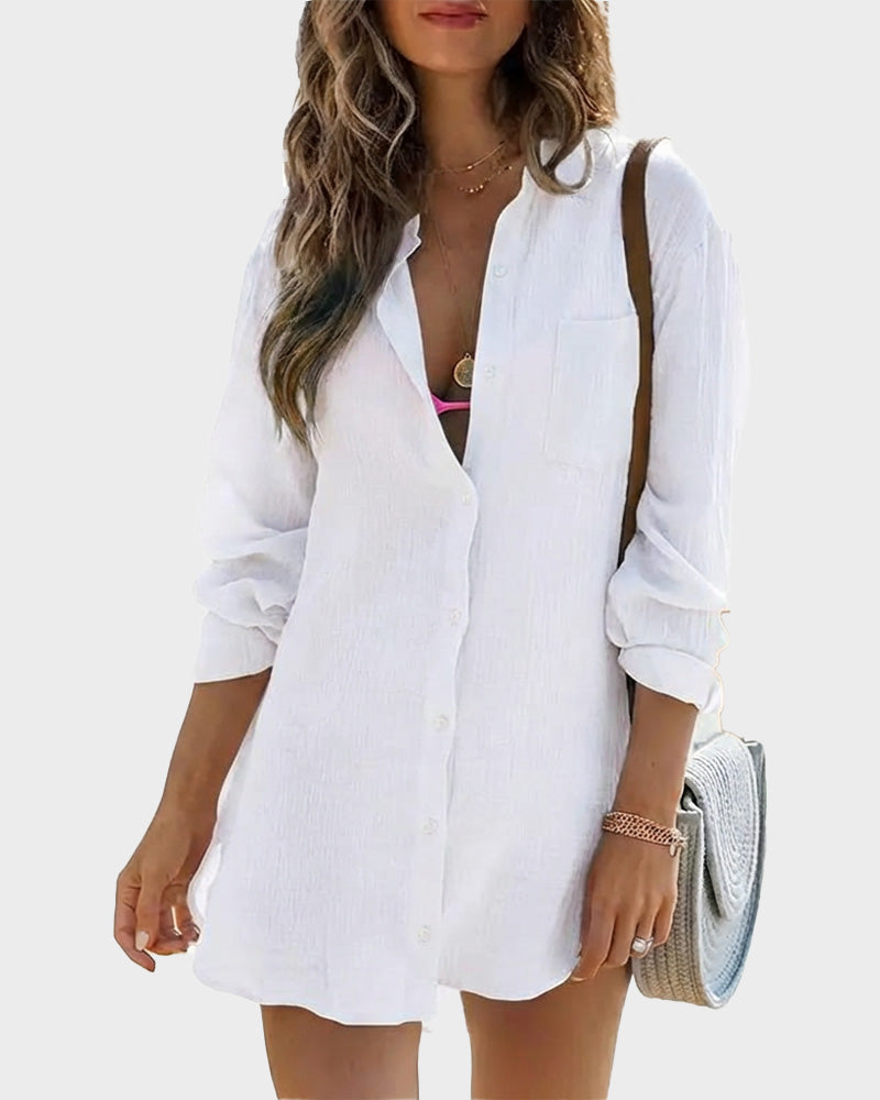 Chemise de Plage Légère en Gaze de Coton