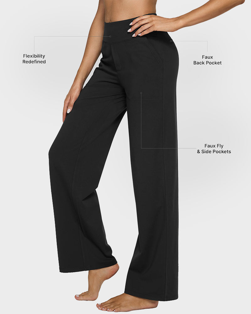 Loose High-Waisted Business Wide-Leg Yoga Pants