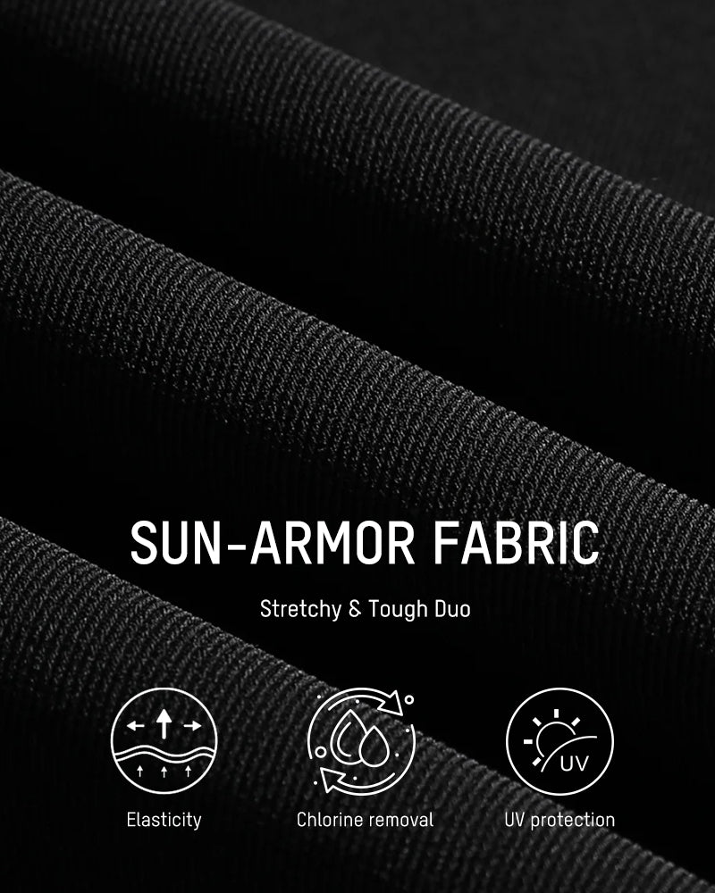Mesh Panel One-Piece Swimsuit with Metallic Accent