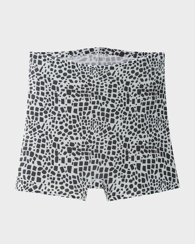 Culottes Mi-Taille en Soie Glacée Imprimé Léopard (Lot de 6)