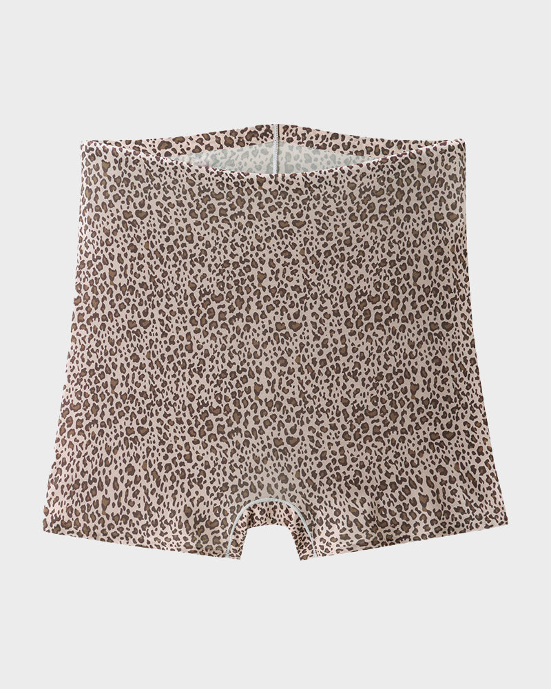 Culottes Mi-Taille en Soie Glacée Imprimé Léopard (Lot de 6)