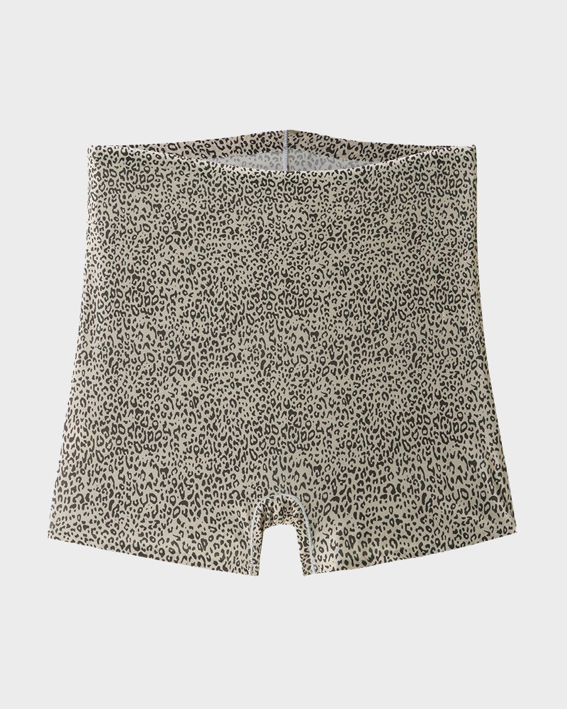 Culottes Mi-Taille en Soie Glacée Imprimé Léopard (Lot de 6)