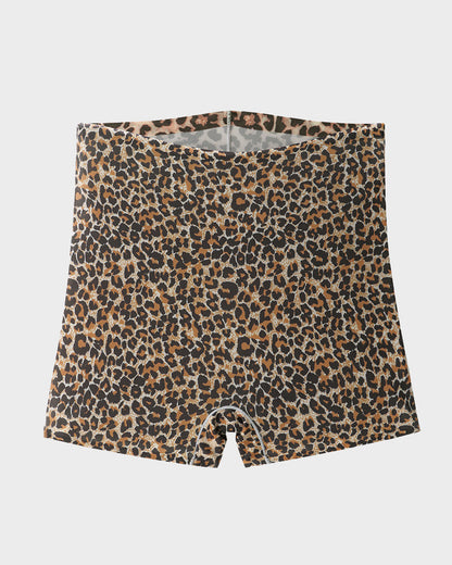 Culottes Mi-Taille en Soie Glacée Imprimé Léopard (Lot de 6)