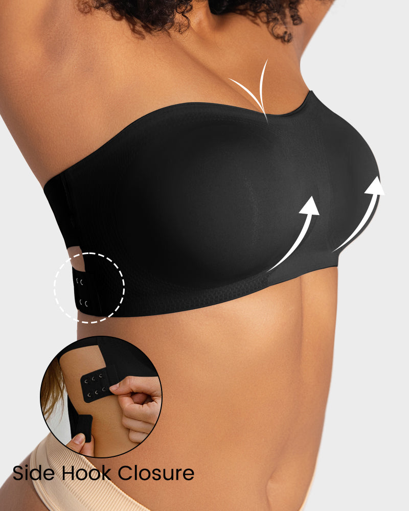 Crossover Non-Slip Side-Clasp Strapless Bra