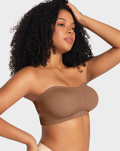 Crossover Non-Slip Side-Clasp Strapless Bra
