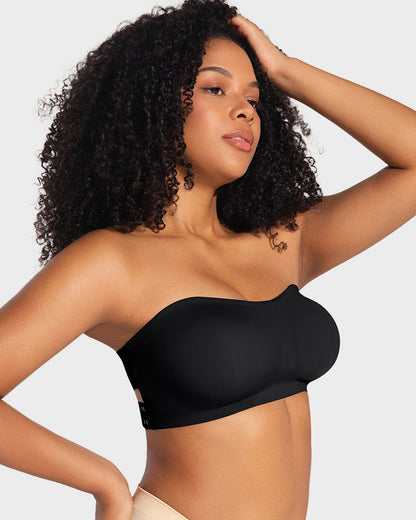 Crossover Non-Slip Side-Clasp Strapless Bra