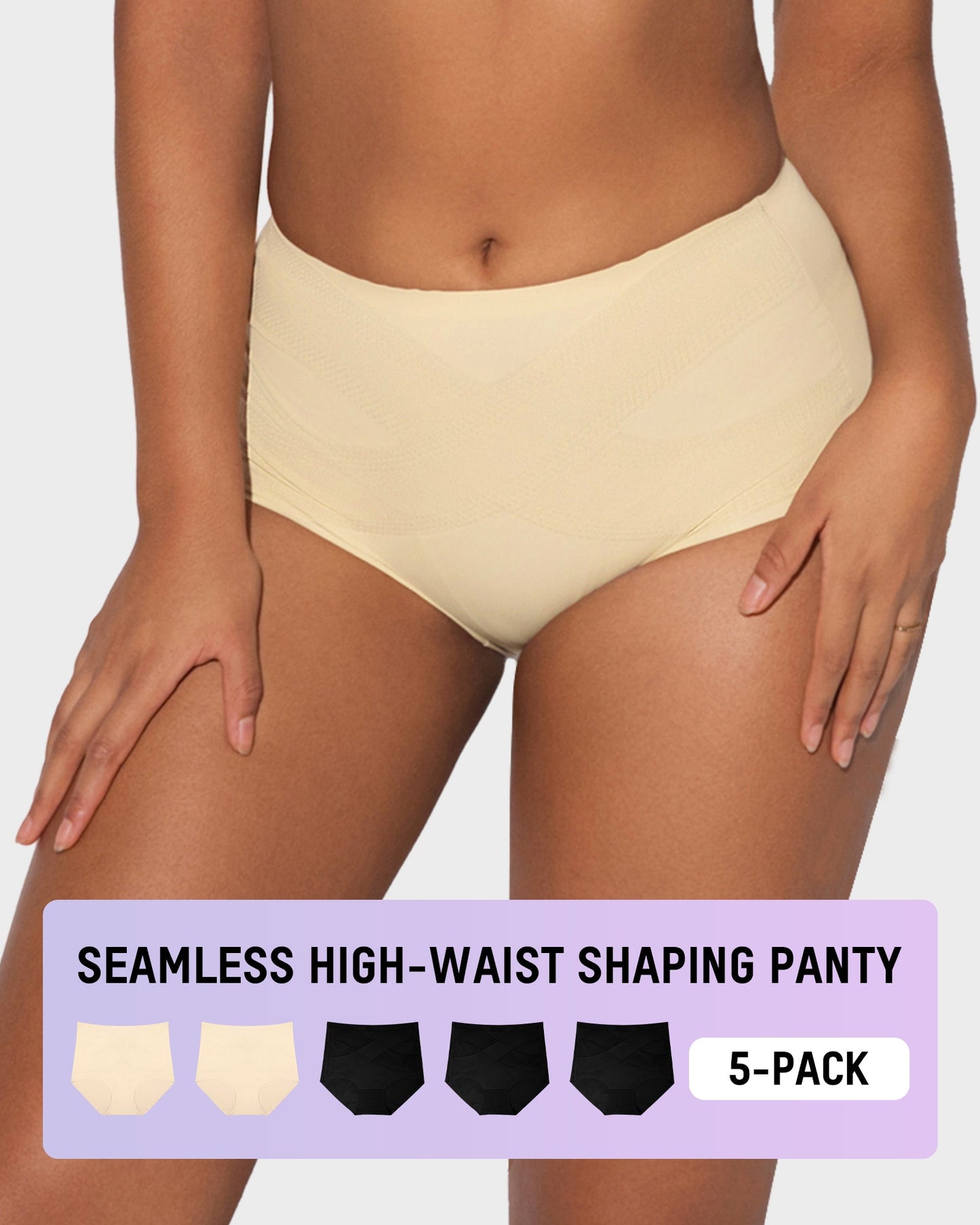 Seamless High-Waisted Shaping Panties (Pack of 5)