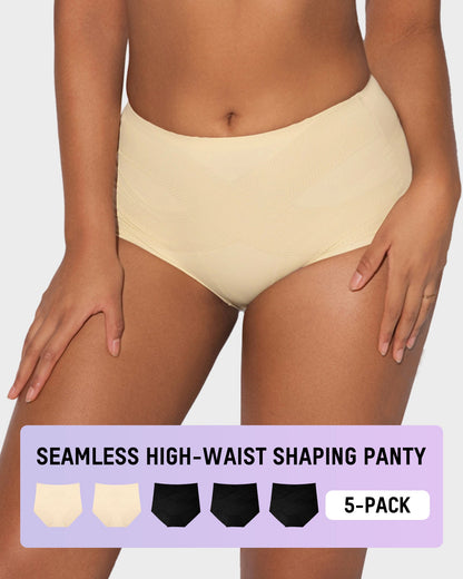 Seamless High-Waisted Shaping Panties (Pack of 5)