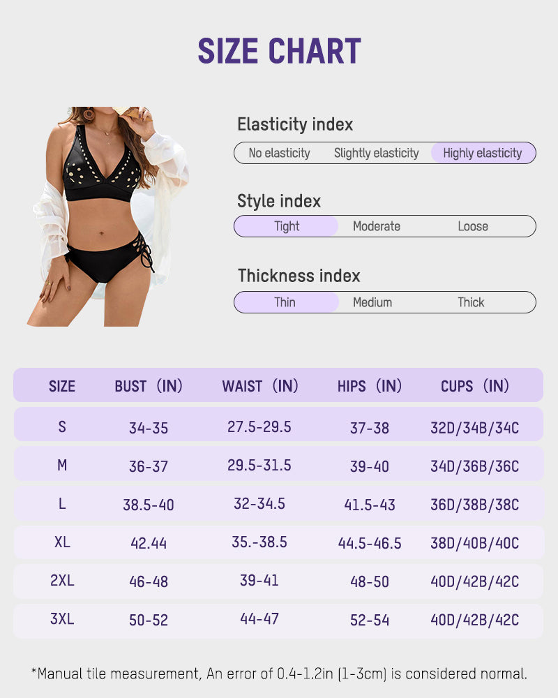 Cut-Out V-Neck Two-Piece Tie Bikini