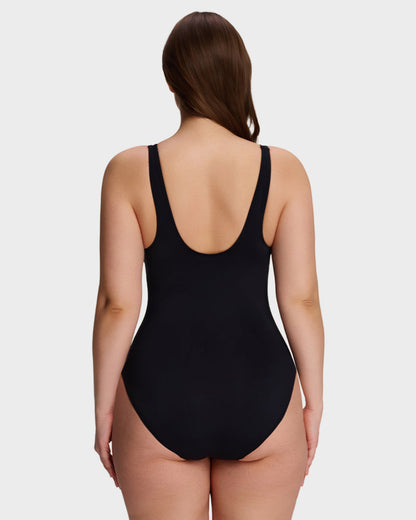 SculptSkin™ PlungeLift — Plunge Underwire Tummy-Control One-Piece Swimsuit