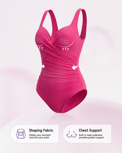 SculptSkin™ PlungeLift — Plunge Underwire Tummy-Control One-Piece Swimsuit