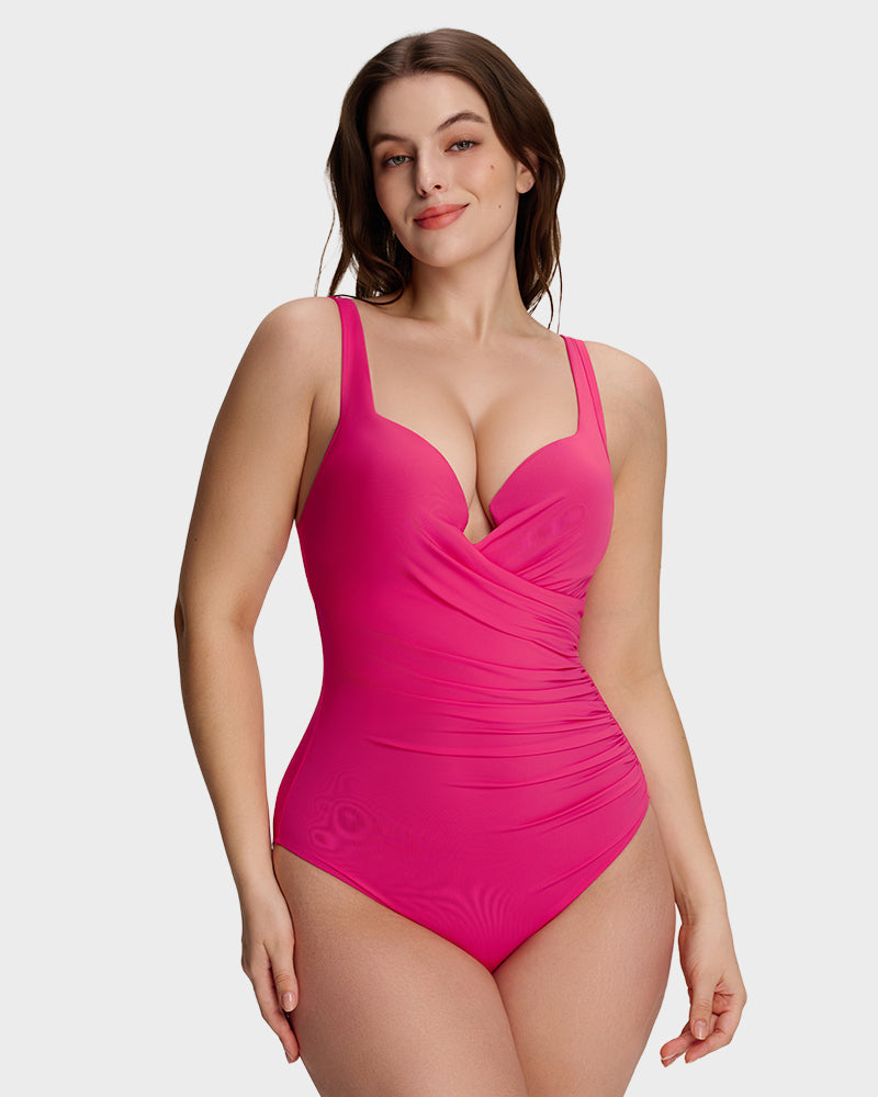 SculptSkin™ PlungeLift — Plunge Underwire Tummy-Control One-Piece Swimsuit