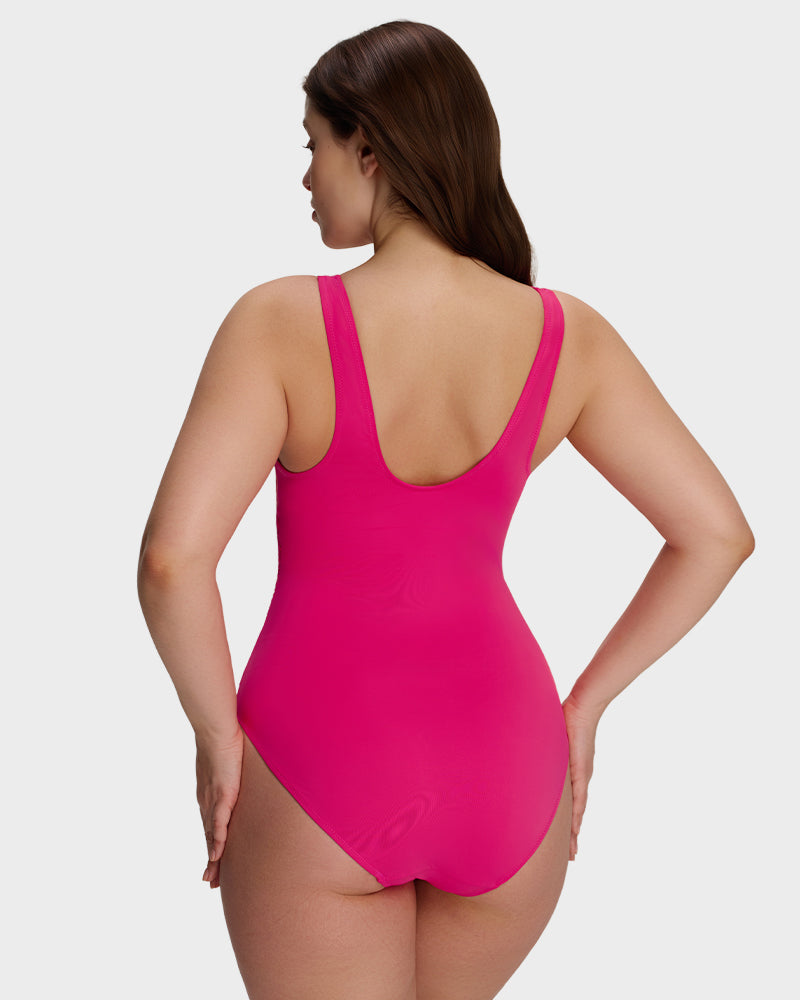 SculptSkin™ PlungeLift — Plunge Underwire Tummy-Control One-Piece Swimsuit