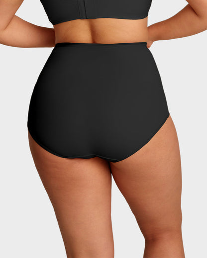 Plus-Size High-Waisted Cross Tummy-Control Panties (Pack of 5)