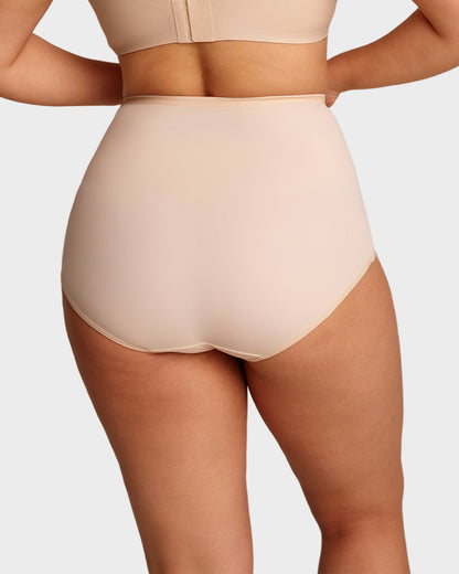 Plus-Size High-Waisted Cross Tummy-Control Panties (Pack of 5)