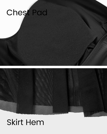 Plus Size Full-Coverage Ruffle Swim Dress