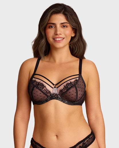 Plus-Size Lace Full-Coverage Minimizer Bra