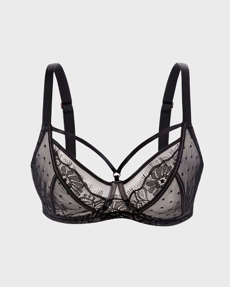 Plus-Size Lace Full-Coverage Minimizer Bra