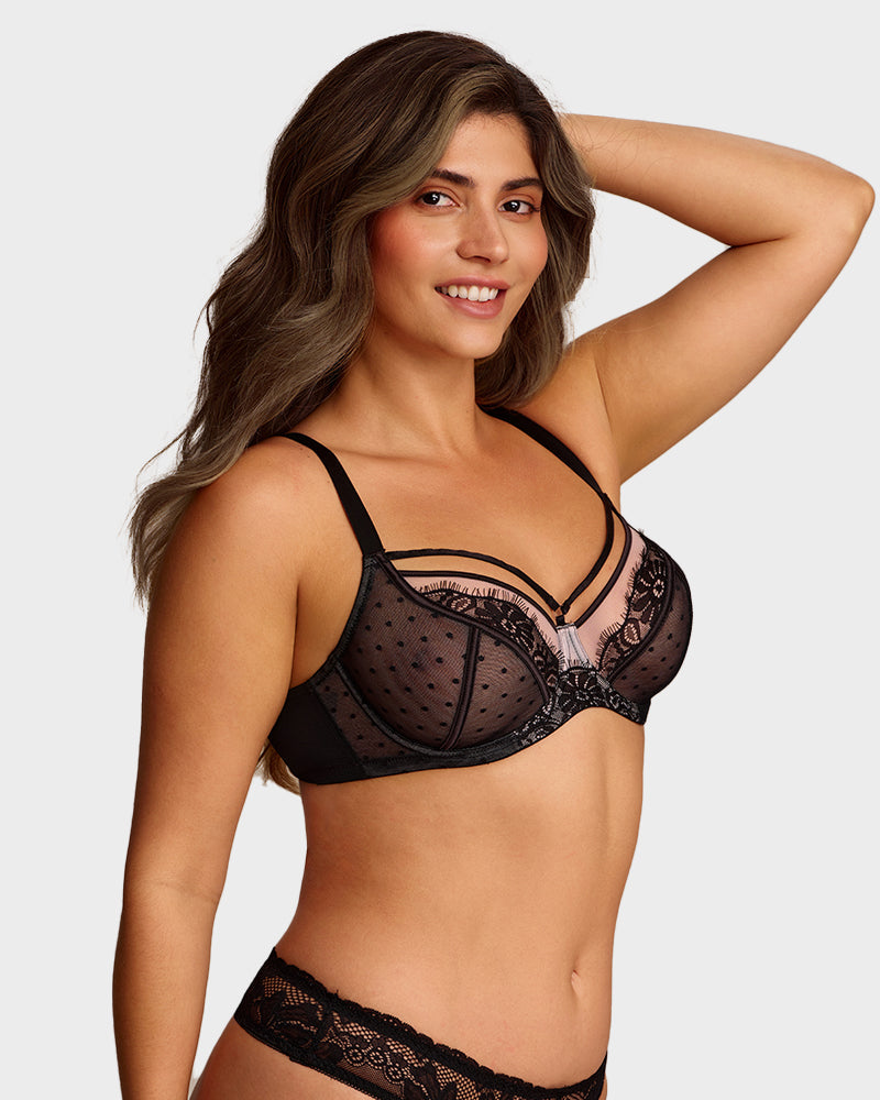 Plus-Size Lace Full-Coverage Minimizer Bra