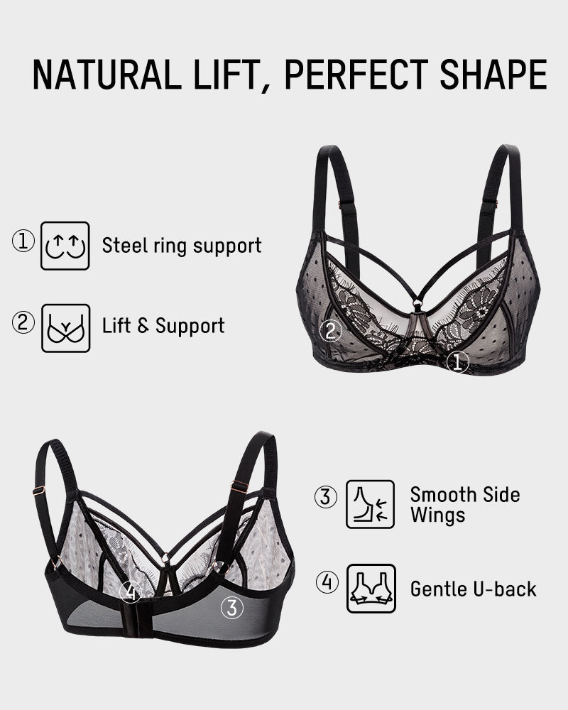 Plus-Size Lace Full-Coverage Minimizer Bra