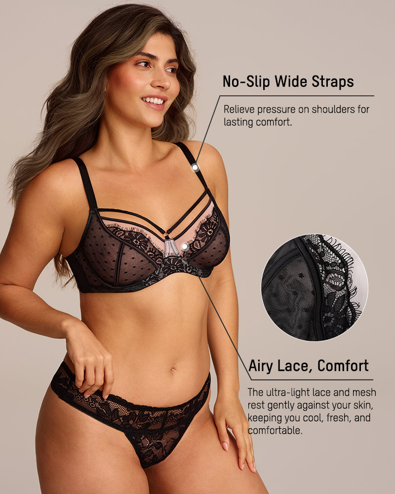 Plus-Size Lace Full-Coverage Minimizer Bra
