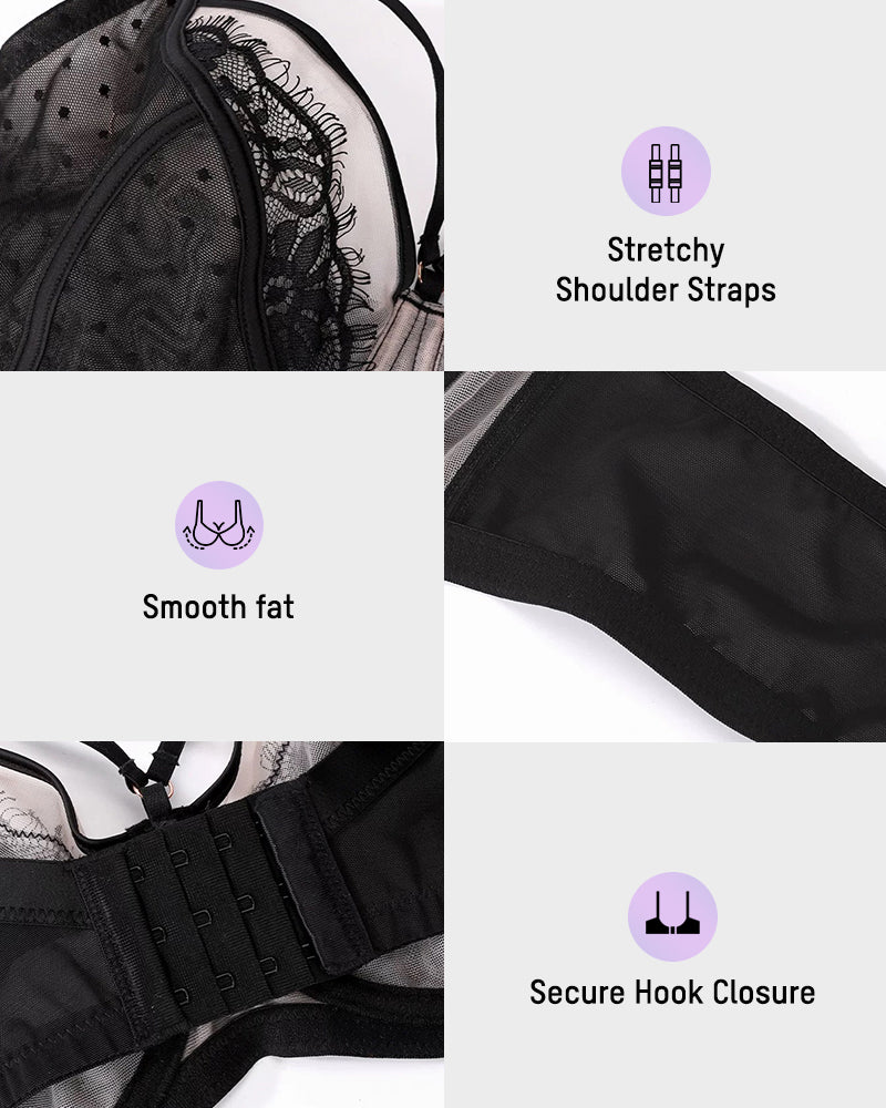 Plus-Size Lace Full-Coverage Minimizer Bra