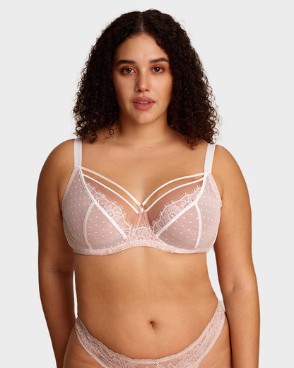 Plus-Size Lace Full-Coverage Minimizer Bra