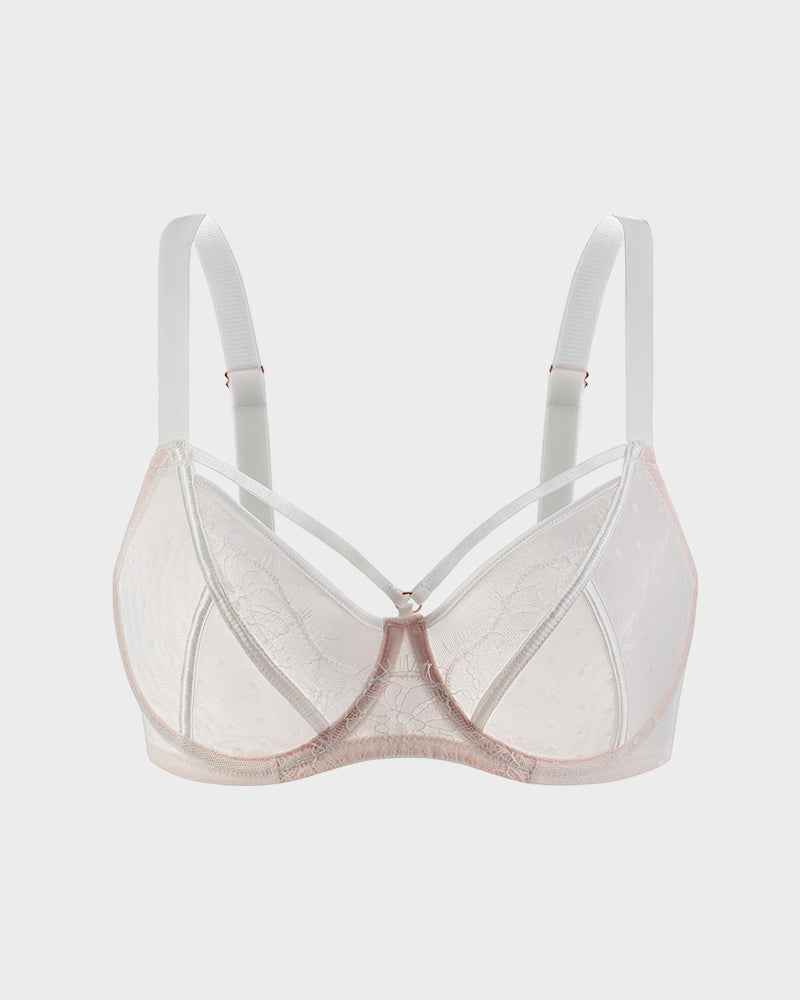 Plus-Size Lace Full-Coverage Minimizer Bra