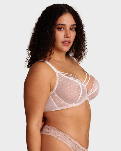 Plus-Size Lace Full-Coverage Minimizer Bra
