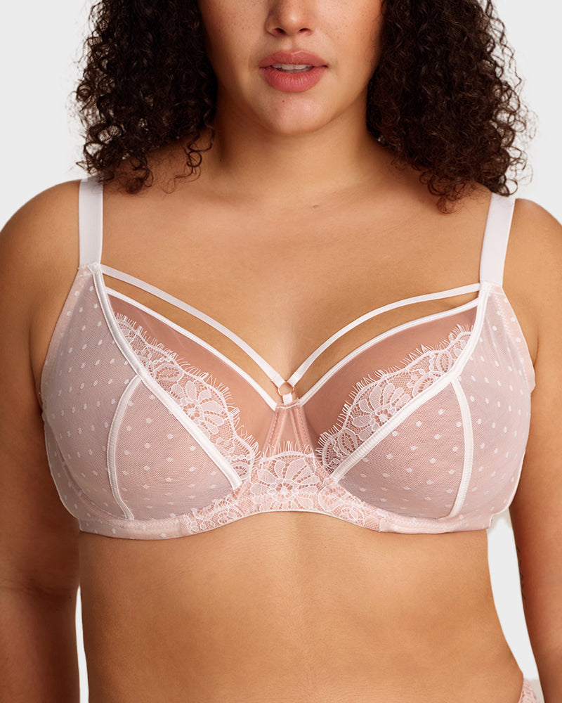 Plus-Size Lace Full-Coverage Minimizer Bra