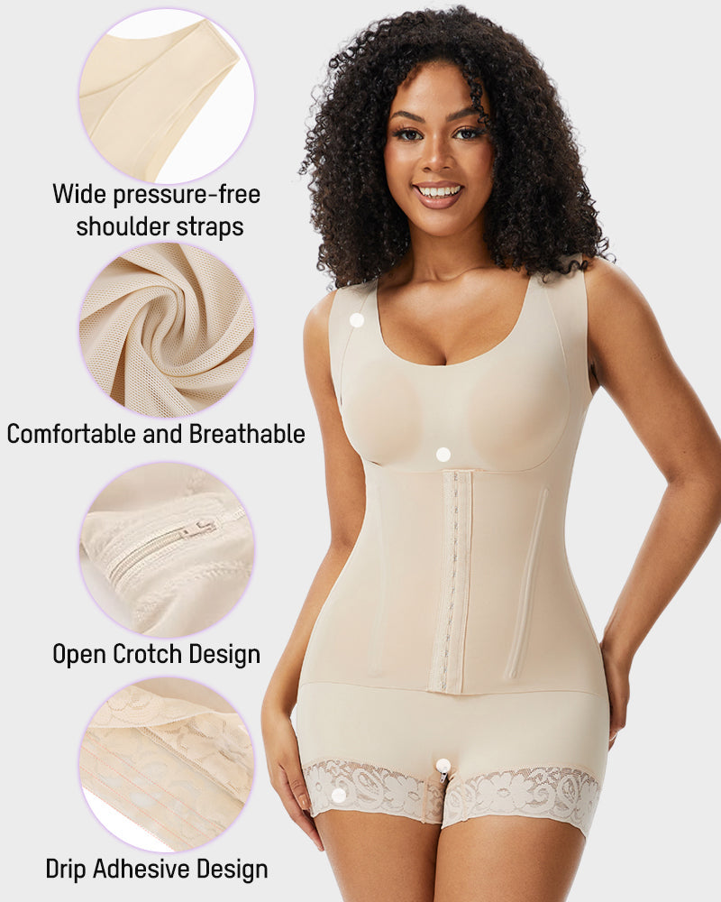 Doppellagiger PowerMesh Shaping-Body flacher Bauch